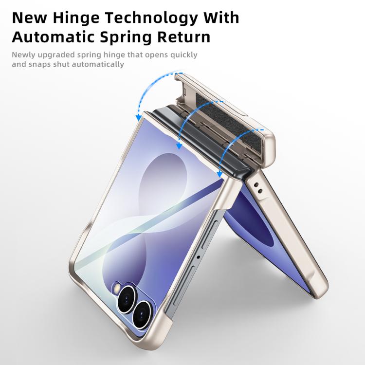 Custodia per telefono con cerniera a molla, in pelle vegana e pellicola integrata., For Galaxy Z Flip8 5G