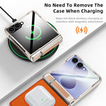 Custodia per telefono con cerniera a molla, in pelle vegana e pellicola integrata., For Galaxy Z Flip8 5G