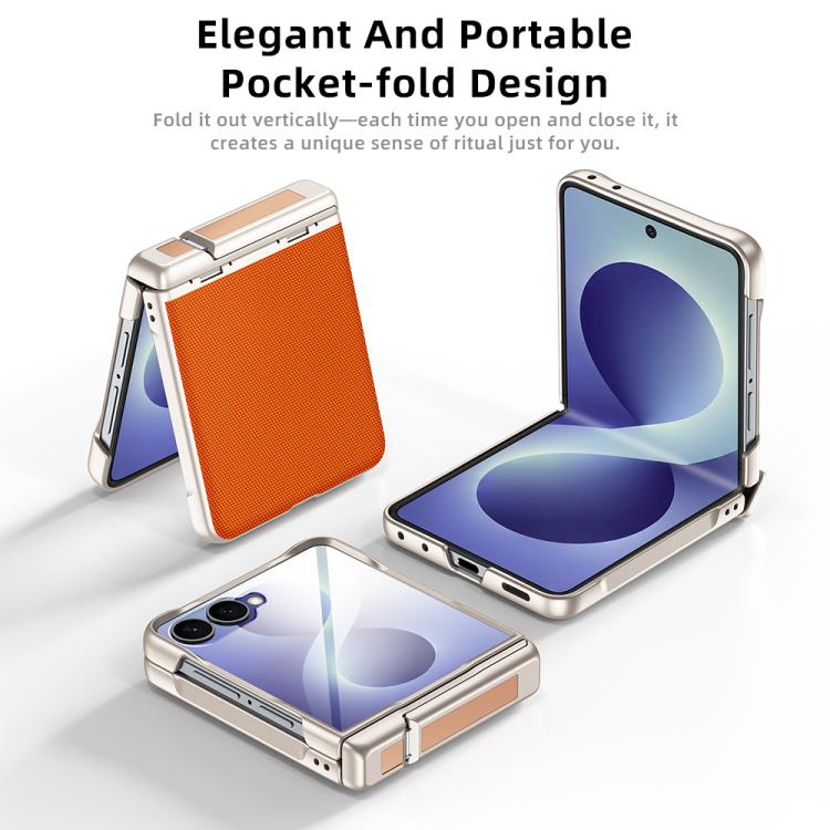 Custodia per telefono con cerniera a molla, in pelle vegana e pellicola integrata., For Galaxy Z Flip8 5G