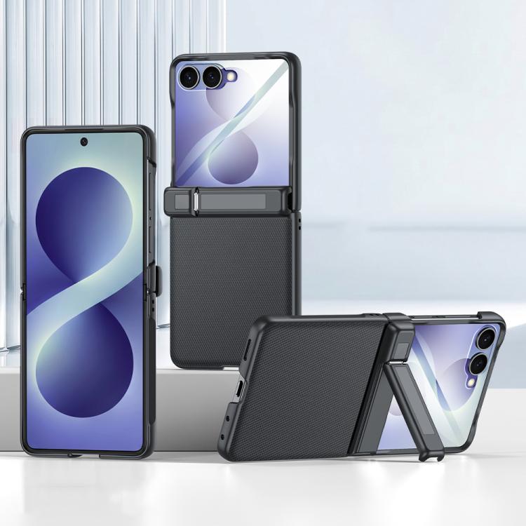Custodia per telefono con cerniera a molla, in pelle vegana e pellicola integrata., For Galaxy Z Flip8 5G