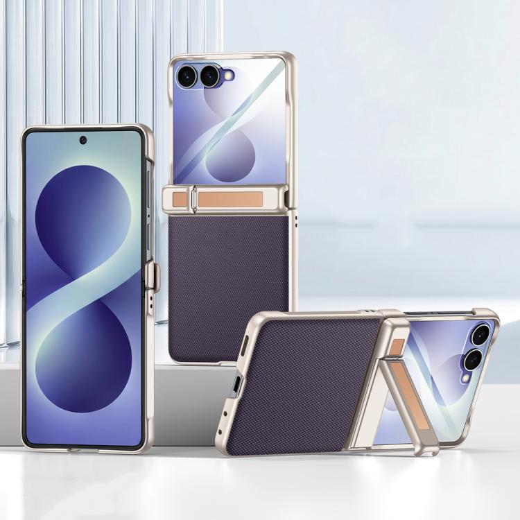 Custodia per telefono con cerniera a molla, in pelle vegana e pellicola integrata., For Galaxy Z Flip8 5G