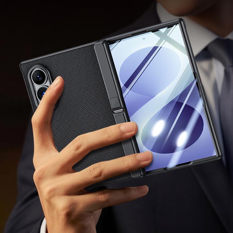 Custodia per telefono con cerniera a molla, in pelle vegana e pellicola integrata., For Galaxy Z Fold8 5G, For Galaxy Z Fold8 Ultra 5G