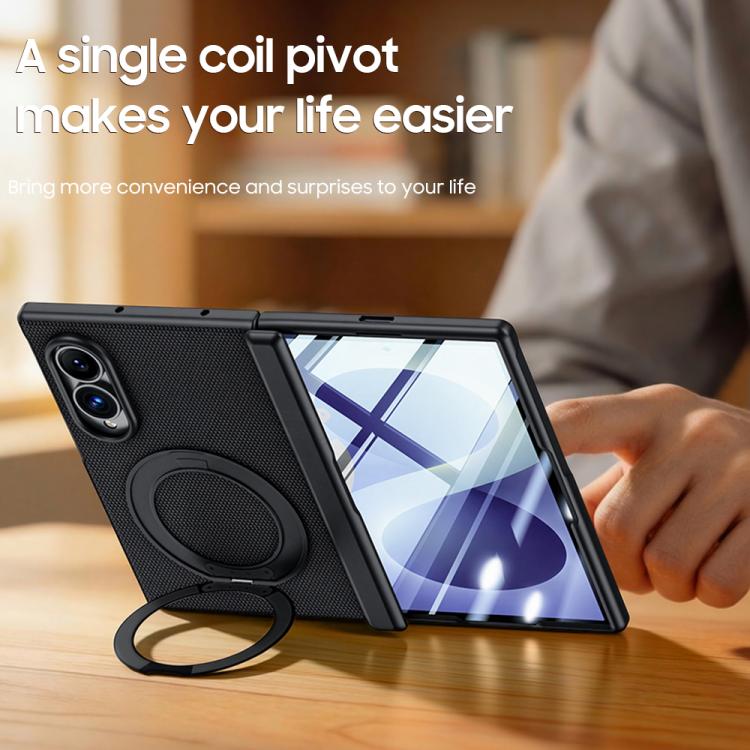 Custodia per telefono con cerniera a molla, in ecopelle vegana, supporto magnetico a 360° e pellicola integrata., For Galaxy Z Fold8 5G, For Galaxy Z Fold8 Ultra 5G