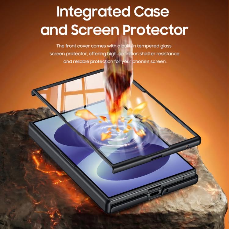 Custodia per telefono con cerniera a molla, in ecopelle vegana, supporto magnetico a 360° e pellicola integrata., For Galaxy Z Fold8 5G, For Galaxy Z Fold8 Ultra 5G