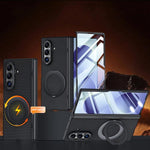 Custodia per telefono con cerniera a molla, in ecopelle vegana, supporto magnetico a 360° e pellicola integrata., For Galaxy Z Fold8 5G, For Galaxy Z Fold8 Ultra 5G