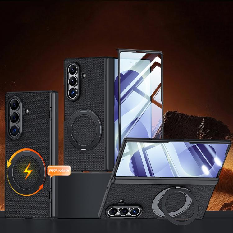 Custodia per telefono con cerniera a molla, in ecopelle vegana, supporto magnetico a 360° e pellicola integrata., For Galaxy Z Fold8 5G, For Galaxy Z Fold8 Ultra 5G