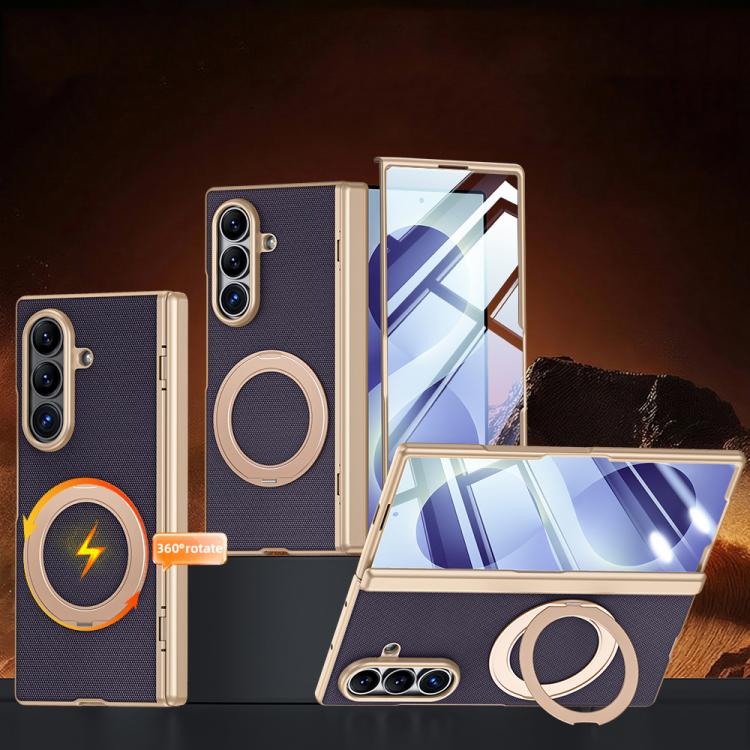 Custodia per telefono con cerniera a molla, in ecopelle vegana, supporto magnetico a 360° e pellicola integrata., For Galaxy Z Fold8 5G, For Galaxy Z Fold8 Ultra 5G