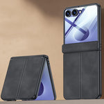 Custodia per telefono con cerniera magnetica e texture in pelle di pecora integrata, con cuciture a vista., For Galaxy Z Fold8 Ultra 5G, For Galaxy Z Flip8 5G