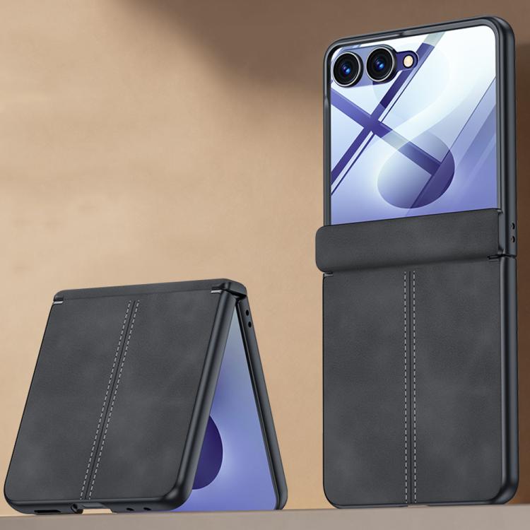 Custodia per telefono con cerniera magnetica e texture in pelle di pecora integrata, con cuciture a vista., For Galaxy Z Fold8 Ultra 5G, For Galaxy Z Flip8 5G