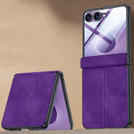 Custodia per telefono con cerniera magnetica e texture in pelle di pecora integrata, con cuciture a vista., For Galaxy Z Fold8 Ultra 5G, For Galaxy Z Flip8 5G