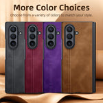 Custodia per telefono con cerniera magnetica e texture in pelle di pecora integrata, con cuciture a vista., For Galaxy Z Fold8 Ultra 5G, For Galaxy Z Flip8 5G