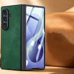 Custodia per telefono con cerniera magnetica e texture in pelle di pecora integrata, con cuciture a vista., For Galaxy Z Fold8 Ultra 5G, For Galaxy Z Flip8 5G