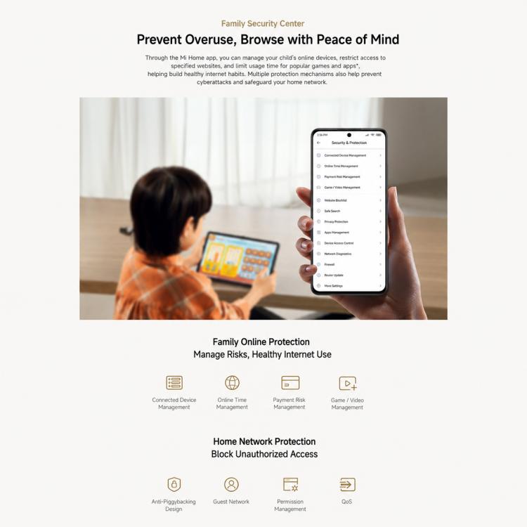 Router Xiaomi AX3000E Wi-Fi 6 Dual-Band 3000Mbps, spina USA, AX3000E