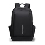 Zaino multifunzionale OUMANTU 2316 con logo a righe verticali, ideale per il lavoro e il tempo libero, perfetto per laptop.