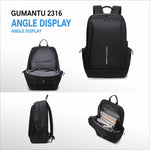 Zaino multifunzionale OUMANTU 2316 con logo a righe verticali, ideale per il lavoro e il tempo libero, perfetto per laptop.