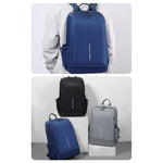 Zaino multifunzionale OUMANTU 2316 con logo a righe verticali, ideale per il lavoro e il tempo libero, perfetto per laptop.