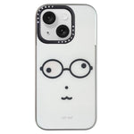 Custodia per telefono BAFFKKAF con cornice galvanizzata e pannello posteriore in vetro., For iPhone 15