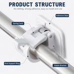Clip per appendere tende senza forare, gancio multifunzionale per asta per tende, 4 pezzi, 30-50cm