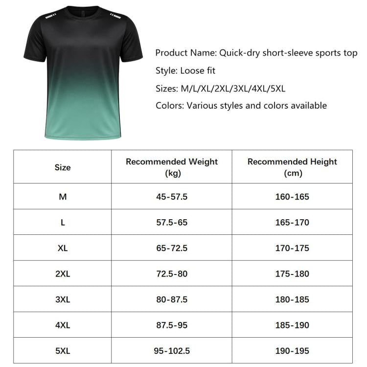 Maglia da corsa da uomo ad asciugatura rapida, estiva, in seta ghiaccio, a maniche corte, 5XL