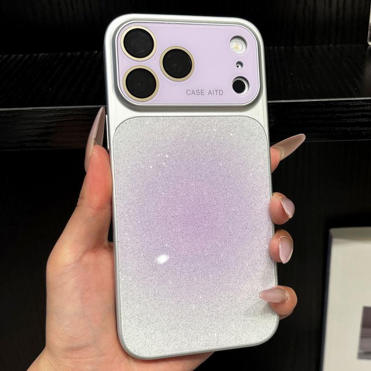Protezione per le lenti, acrilico opaco sfumato glitterato + custodia per telefono in PC, For iPhone 17 Pro Max, For iPhone 17 Pro, For iPhone 17, For iPhone 16 Pro Max