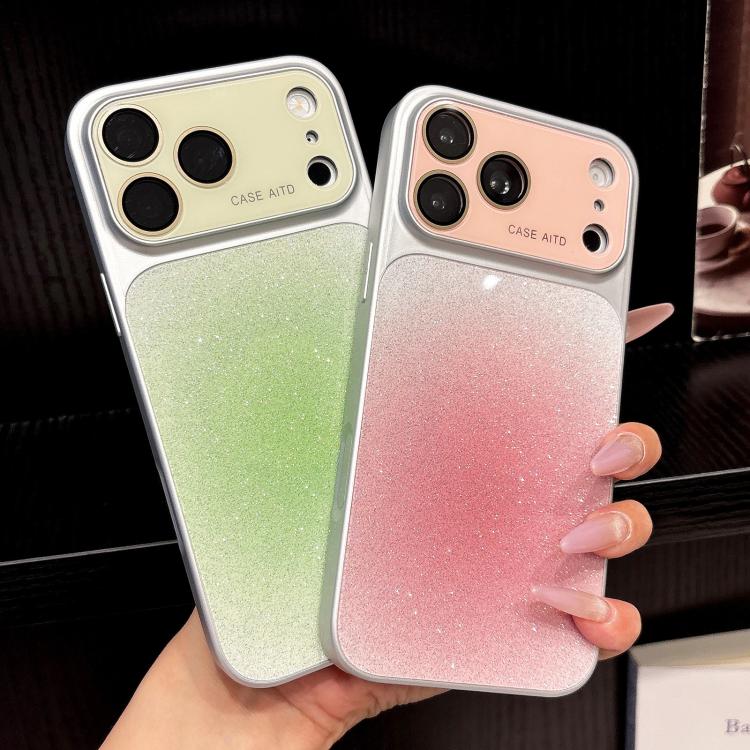 Protezione per le lenti, acrilico opaco sfumato glitterato + custodia per telefono in PC, For iPhone 17 Pro Max, For iPhone 17 Pro, For iPhone 17, For iPhone 16 Pro Max
