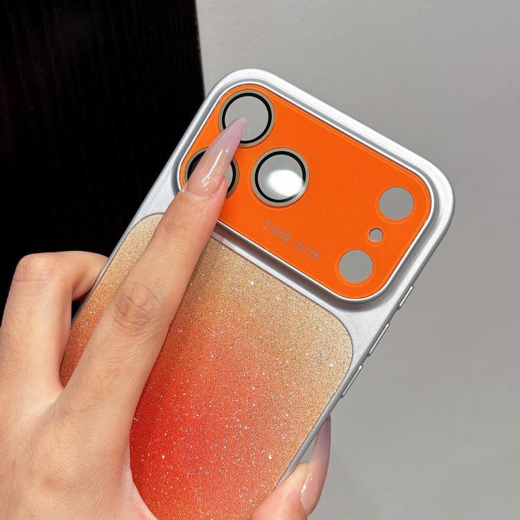 Protezione per le lenti, acrilico opaco sfumato glitterato + custodia per telefono in PC, For iPhone 16 Pro, For iPhone 16, For iPhone 15 Pro Max, For iPhone 15 Pro