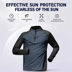 Abbigliamento da palestra da uomo ad asciugatura rapida con mezza cerniera, White + Light Blue Set, White + Light Blue Long Sleeve, Black + Light Blue Set, Black + Light Blue Long Sleeve