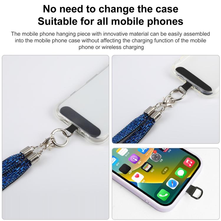 Cordino per cellulare con strass scintillanti e cuscinetto