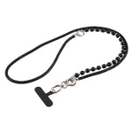 Cordino per cellulare scintillante con strass e perle, con perline di cristallo rimovibili.