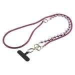 Cordino per cellulare scintillante con strass e perle, con perline di cristallo rimovibili.
