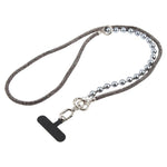 Cordino per cellulare scintillante con strass e perle, con perline di cristallo rimovibili.