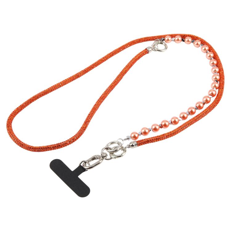 Cordino per cellulare scintillante con strass e perle, con perline di cristallo rimovibili.