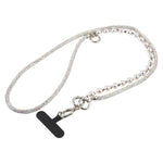 Cordino per cellulare scintillante con strass e perle, con perline di cristallo rimovibili.