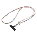 Cordino per cellulare scintillante con strass e perle, con perline di cristallo rimovibili.