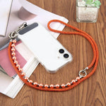 Cordino per cellulare scintillante con strass e perle, con perline di cristallo rimovibili.