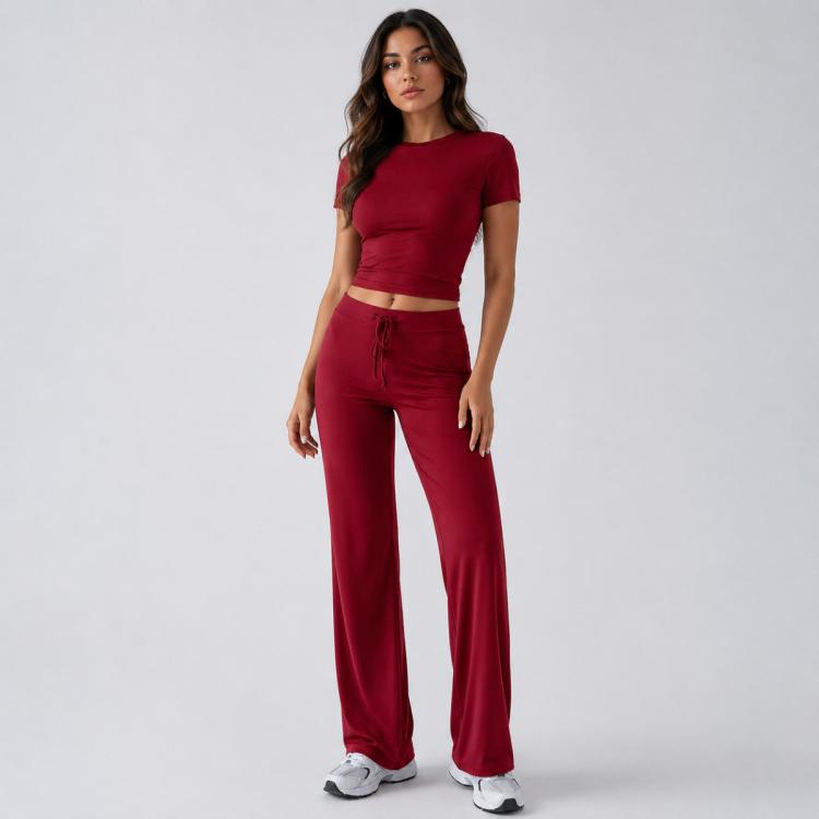 Completo da donna a maniche corte in tinta unita, stile urban casual, S