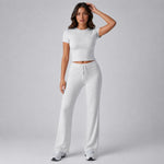 Completo da donna a maniche corte in tinta unita, stile urban casual, M
