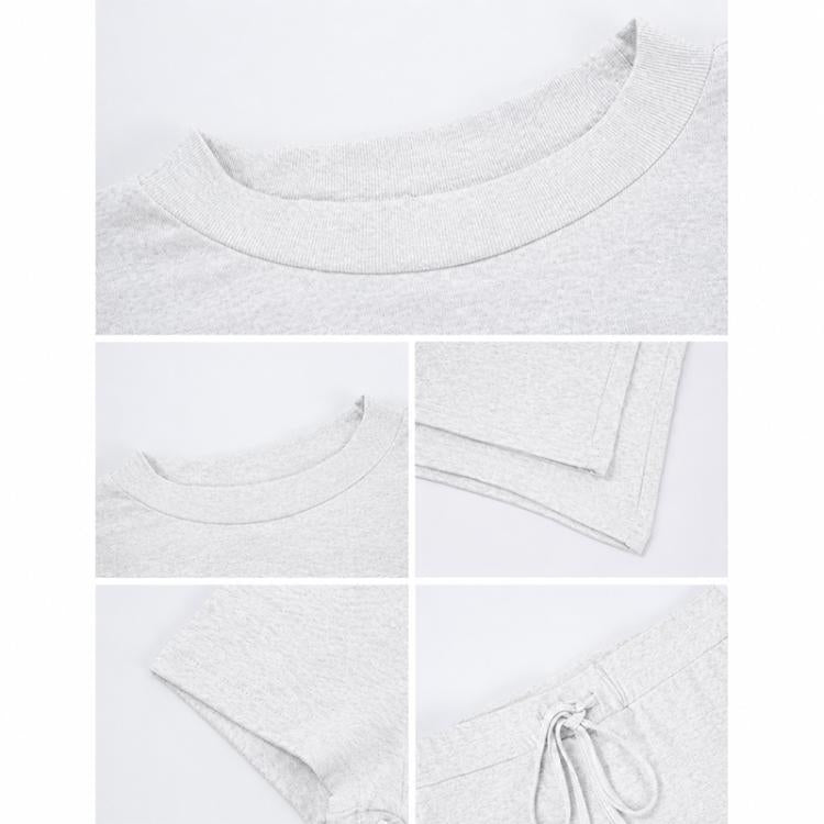 Completo da donna a maniche corte in tinta unita, stile urban casual, M