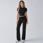 Completo da donna a maniche corte in tinta unita, stile urban casual, M