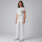 Completo da donna a maniche corte in tinta unita, stile urban casual, XS