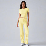 Completo da donna a maniche corte in tinta unita, stile urban casual, XS