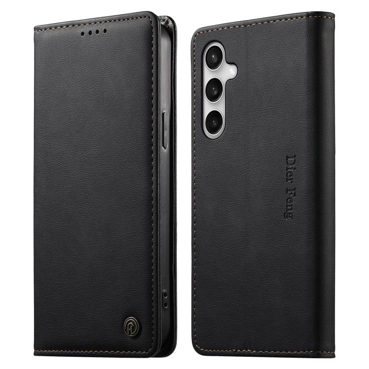 Custodia per telefono Dierfeng in pelle vegana con chiusura magnetica e protezione RFID in metallo., For Galaxy S26 FE 5G