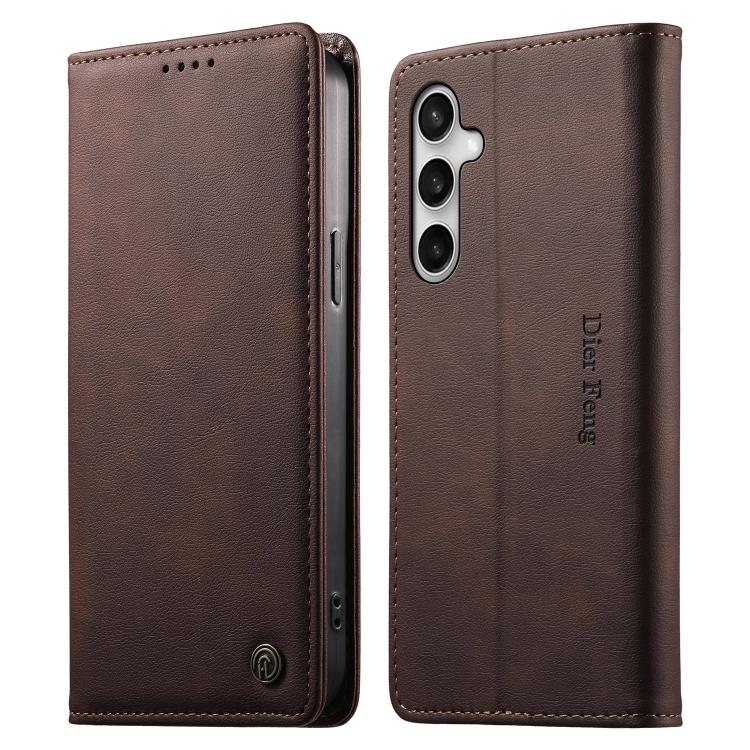 Custodia per telefono Dierfeng in pelle vegana con chiusura magnetica e protezione RFID in metallo., For Galaxy S26 FE 5G