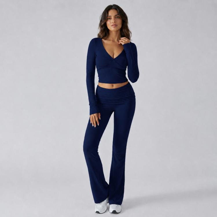 Completo sportivo casual da donna a maniche lunghe in tinta unita., L, XL