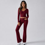Completo sportivo casual da donna a maniche lunghe in tinta unita., L, XL