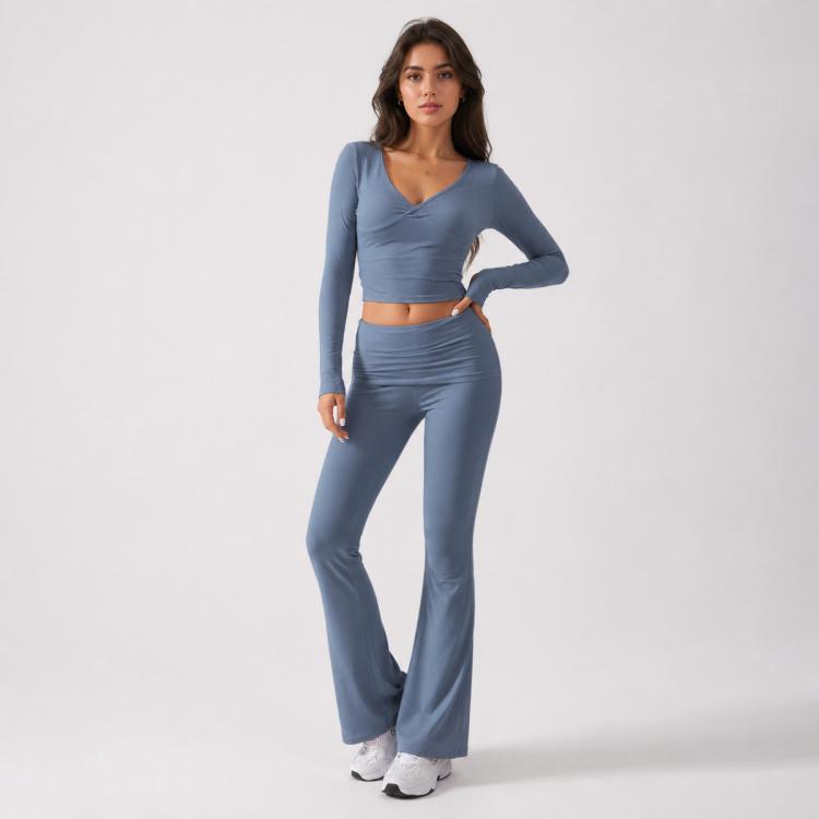 Completo sportivo casual da donna a maniche lunghe in tinta unita., L, XL