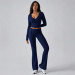 Completo sportivo casual da donna a maniche lunghe in tinta unita., XS, XXL