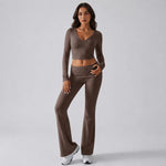 Completo sportivo casual da donna a maniche lunghe in tinta unita., XS, XXL