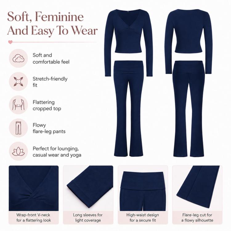 Completo sportivo casual da donna a maniche lunghe in tinta unita., XXS