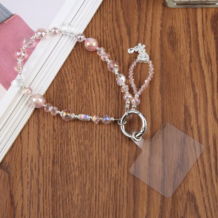 Ciondolo per cellulare con fiocco a forma di cuore e diamante